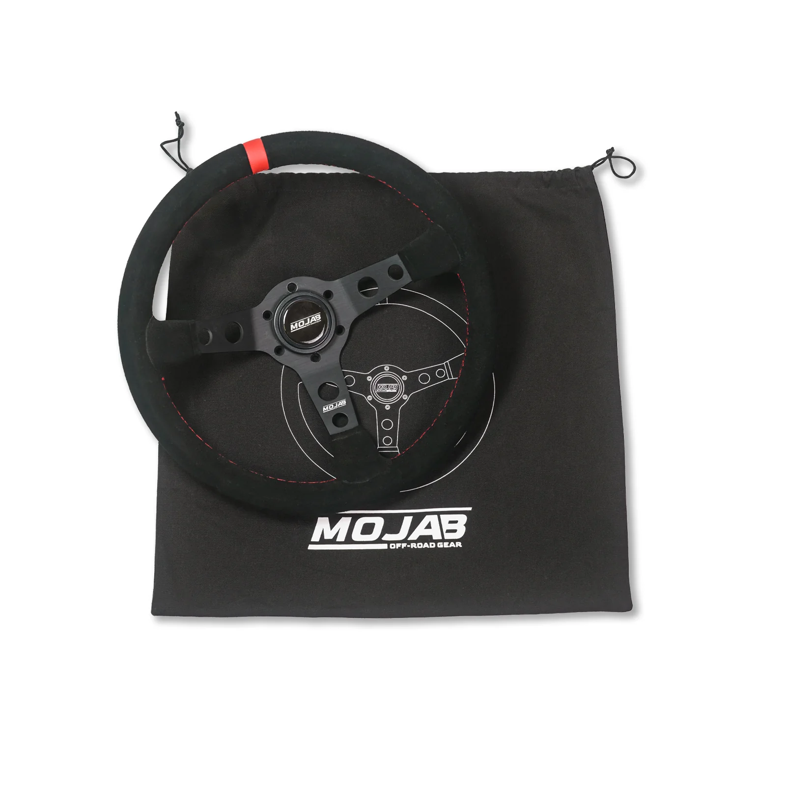 MOJAB 13.5'' Deep Dish Steering Wheel Leather or Suede - Image 2