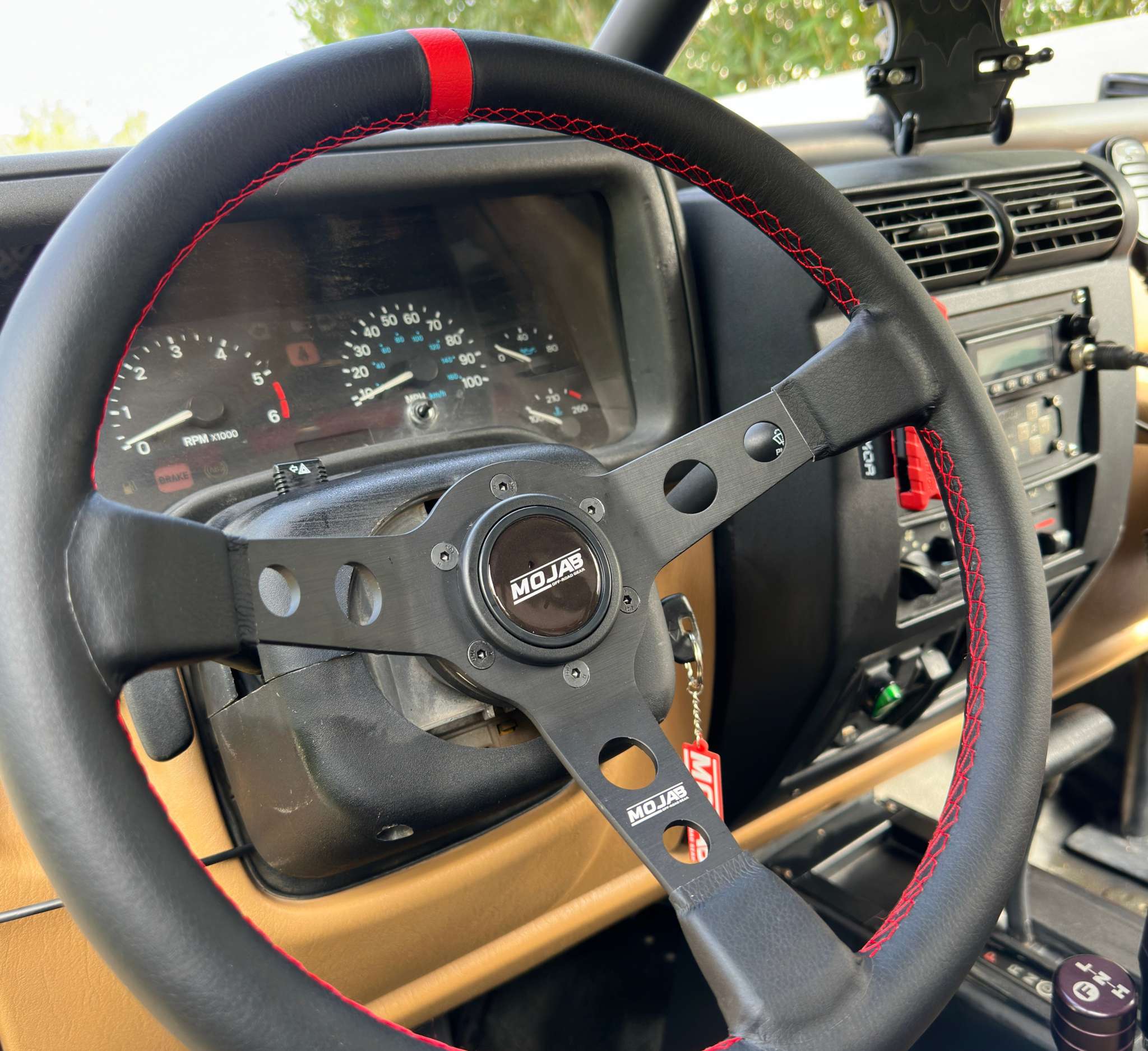 MOJAB 13.5'' Deep Dish Steering Wheel Leather or Suede - Image 4