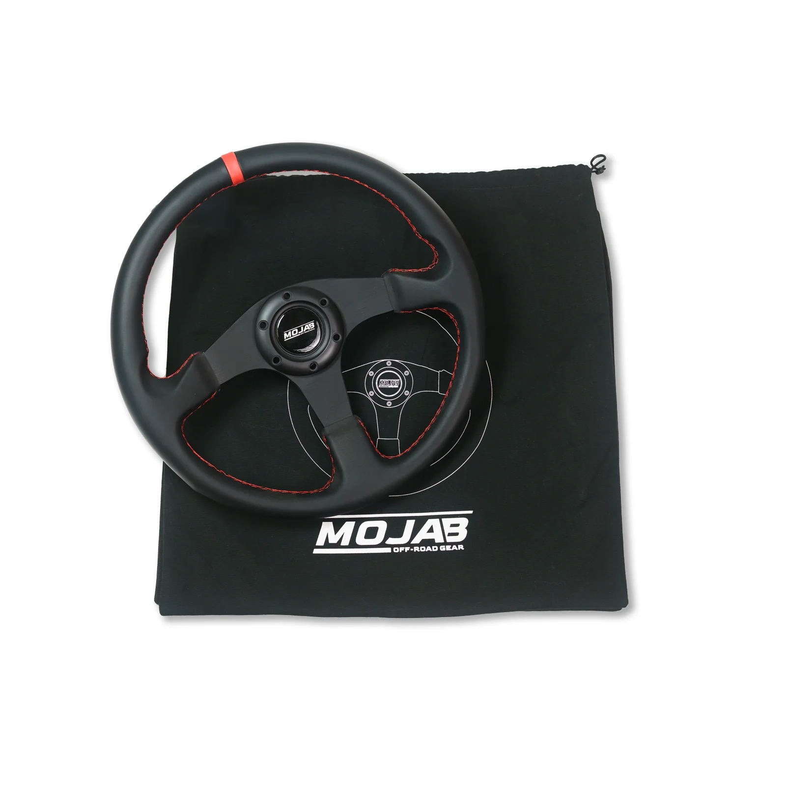 MOJAB 13.5'' Flat Steering Wheel Leather or Suede - Image 2