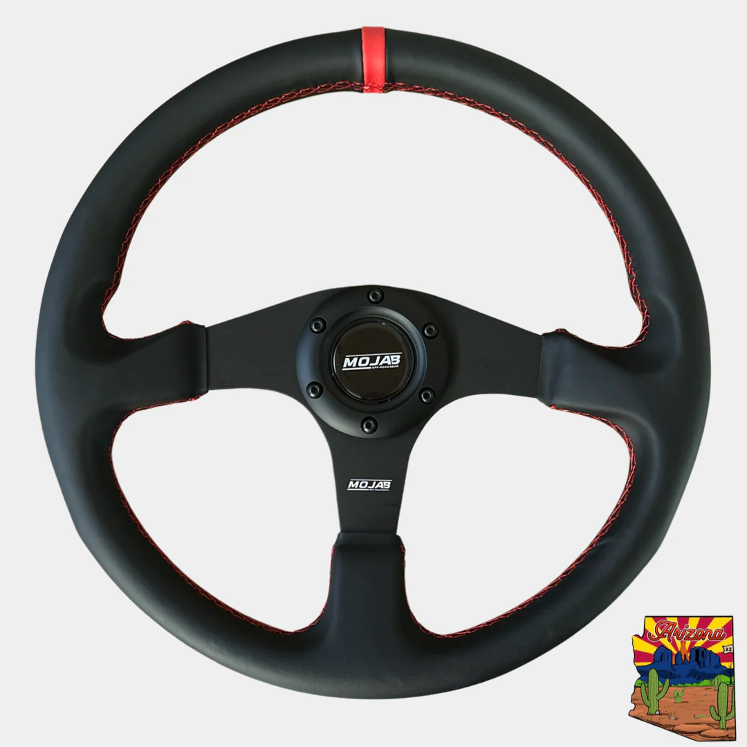 MOJAB 13.5'' Flat Steering Wheel Leather or Suede - Image 4