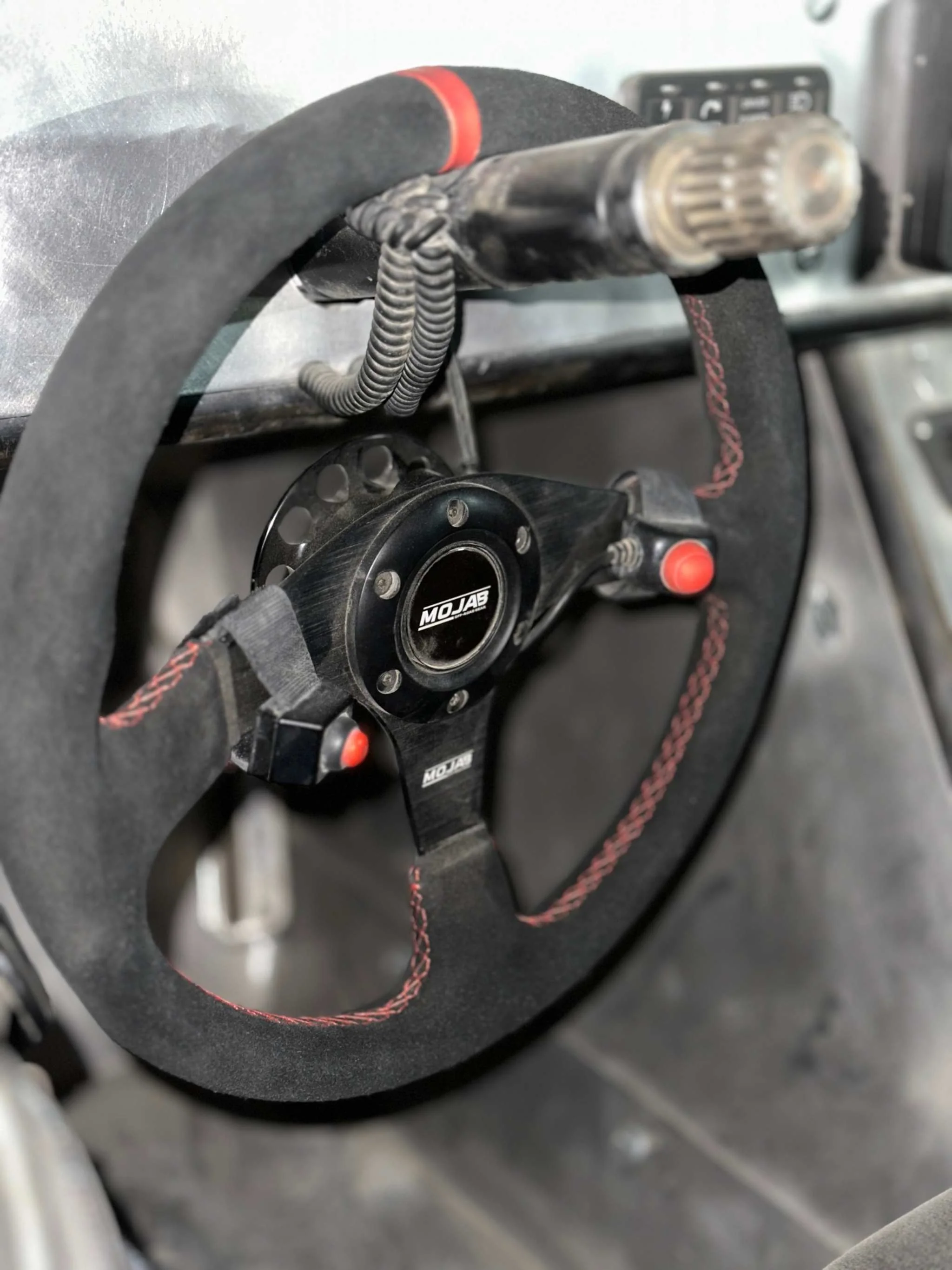 MOJAB 13.5'' Flat Steering Wheel Leather or Suede - Image 5