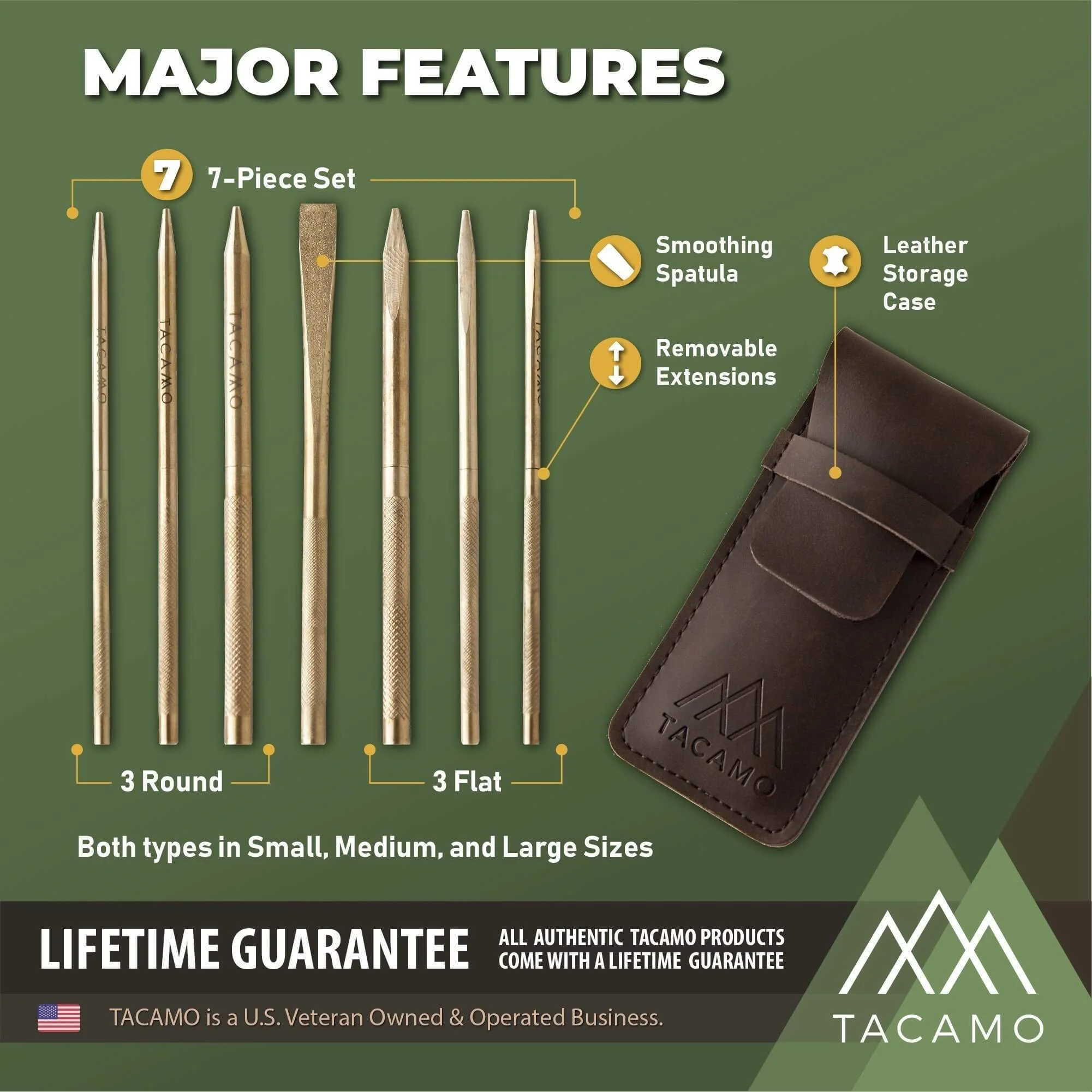 Professional Brass Paracord FIDS Set, 7-Piece for Crafting - Image 2