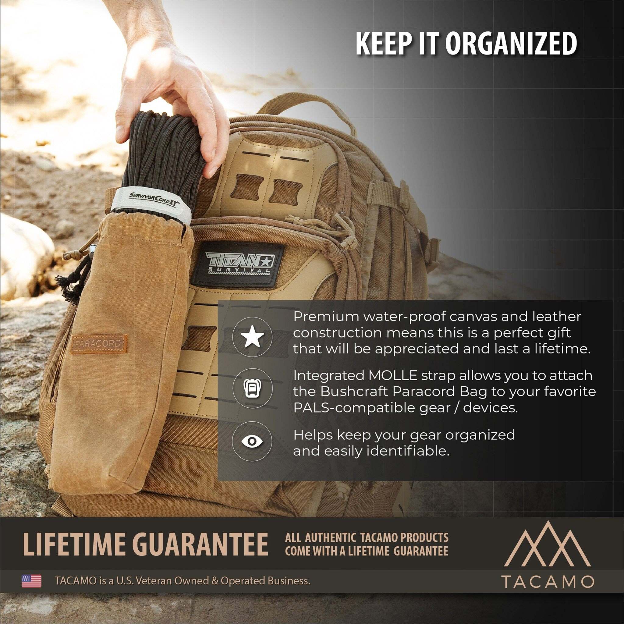 Canvas Bushcraft Bag for Paracord - Image 4