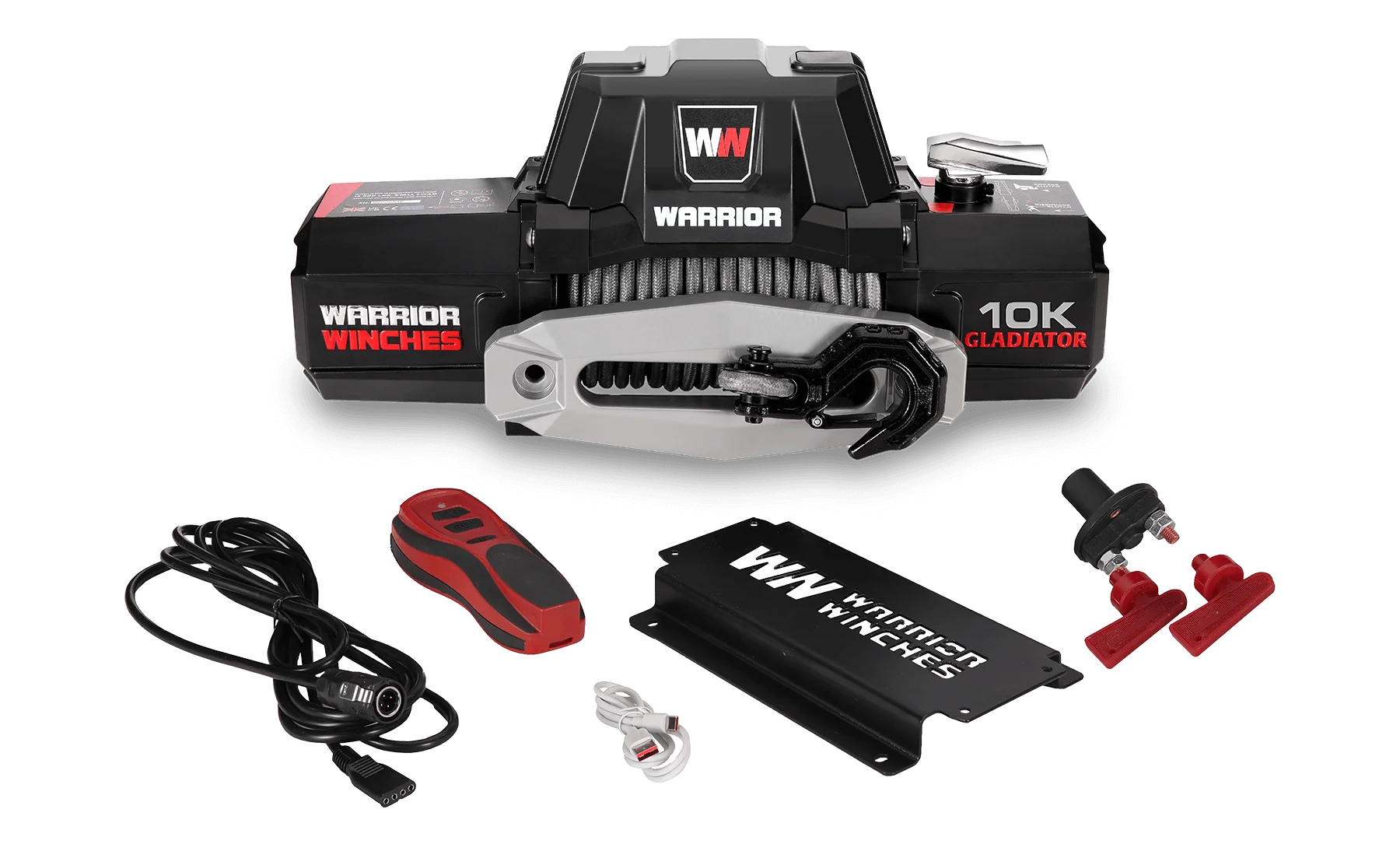 Gladiator F-Type 10,000lb 12v Electric Winch - Synthetic Rope - Image 4