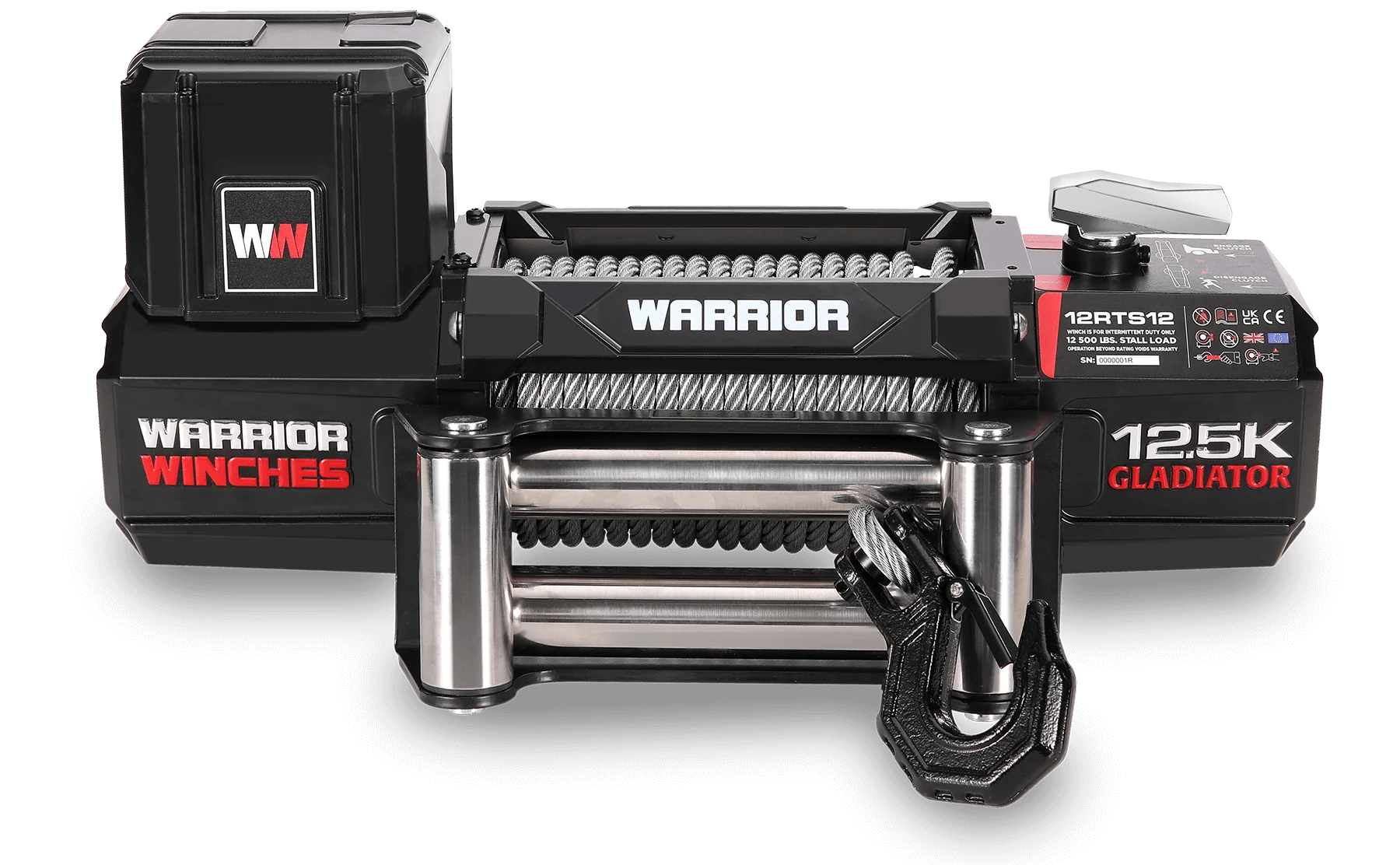 Gladiator R-Type 12,500lb 12v Electric Winch - Steel Rope - Image 2