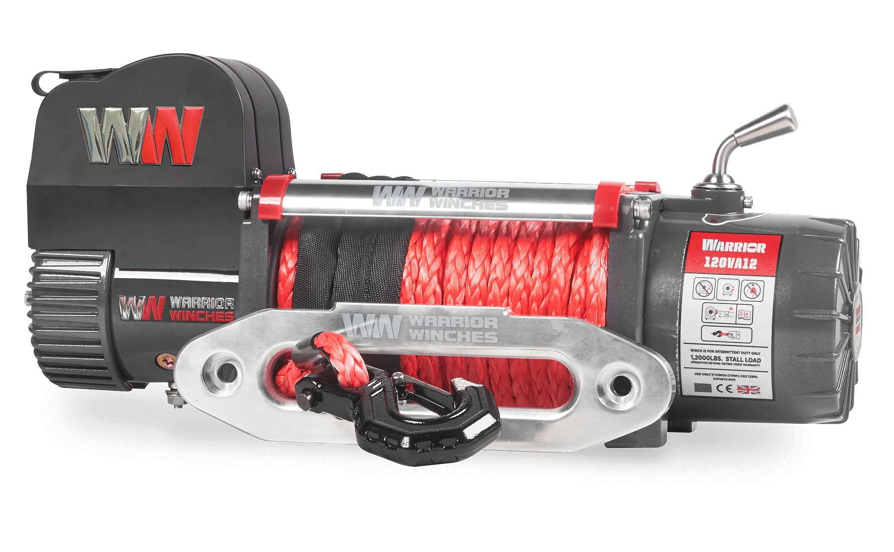 Samurai 12,500lb 12v Electric Winch - Synthetic Rope - Image 3