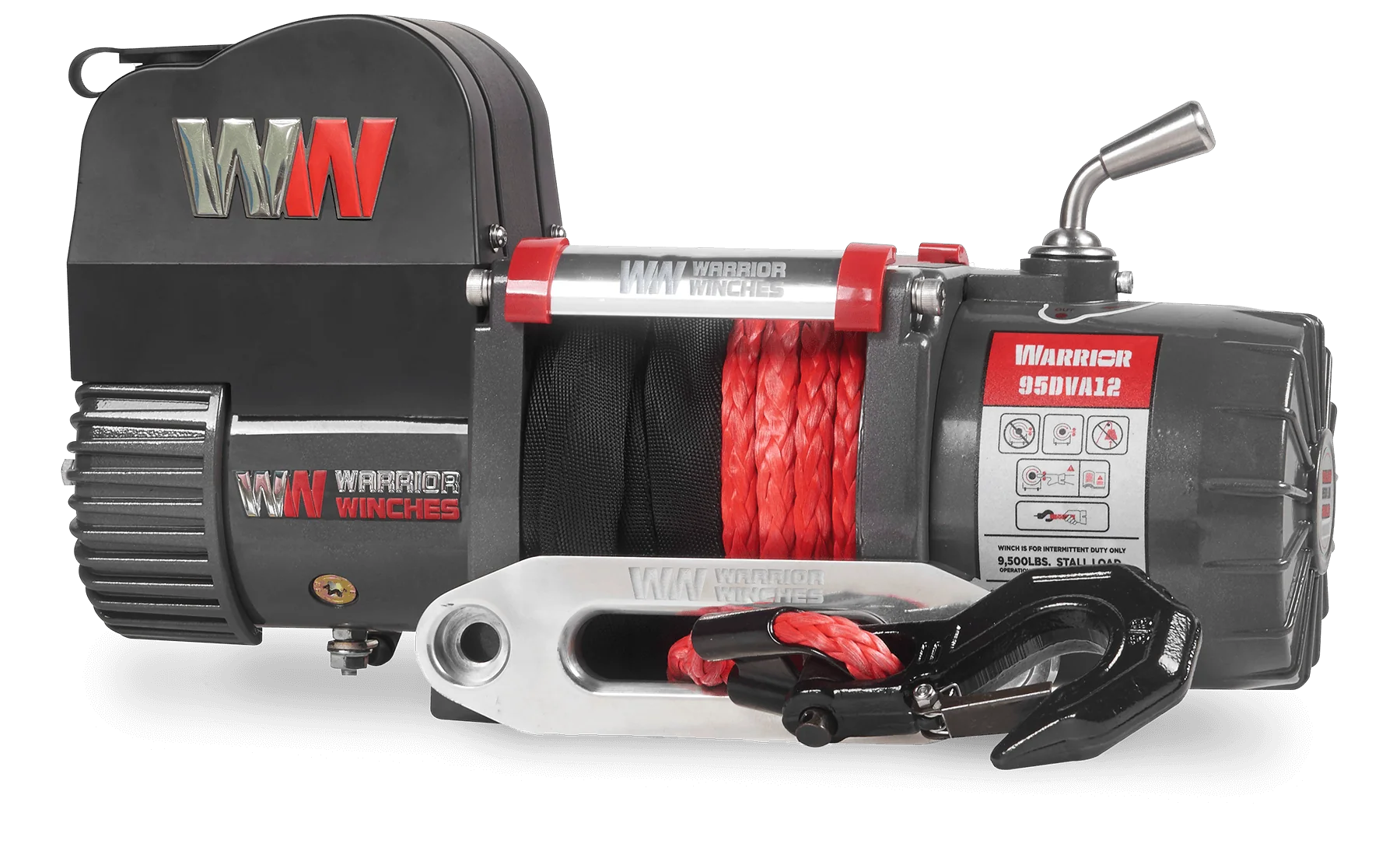 Samurai 9,500lb Short Drum 12v Electric Winch - Synthetic Rope - Image 3