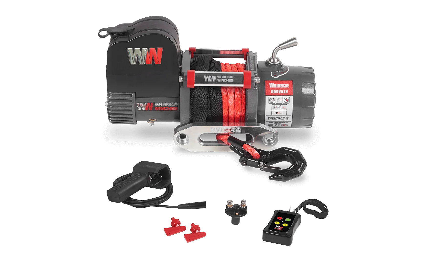 Samurai 9,500lb Short Drum 12v Electric Winch - Synthetic Rope - Image 4