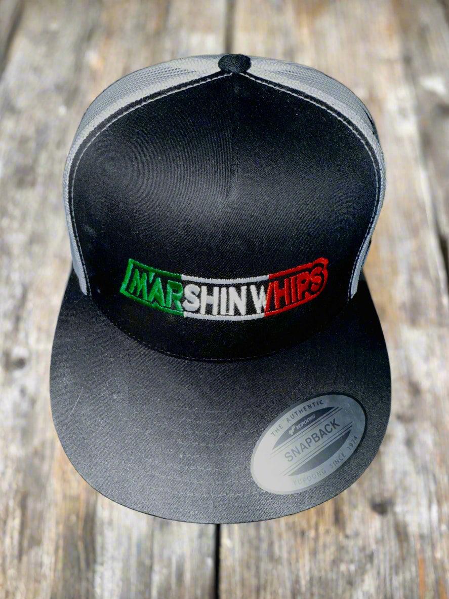 Marshin Whips Snapback Hat - Red, White,Green - Image 2