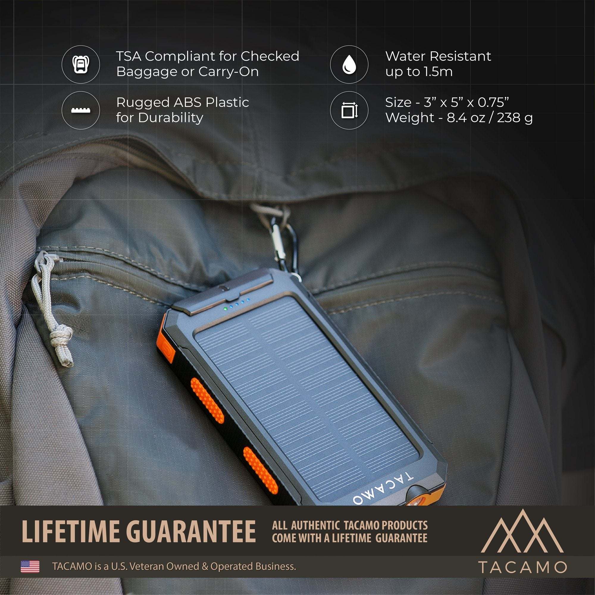 Solar Power Bank, USB Rechargeable - Image 7