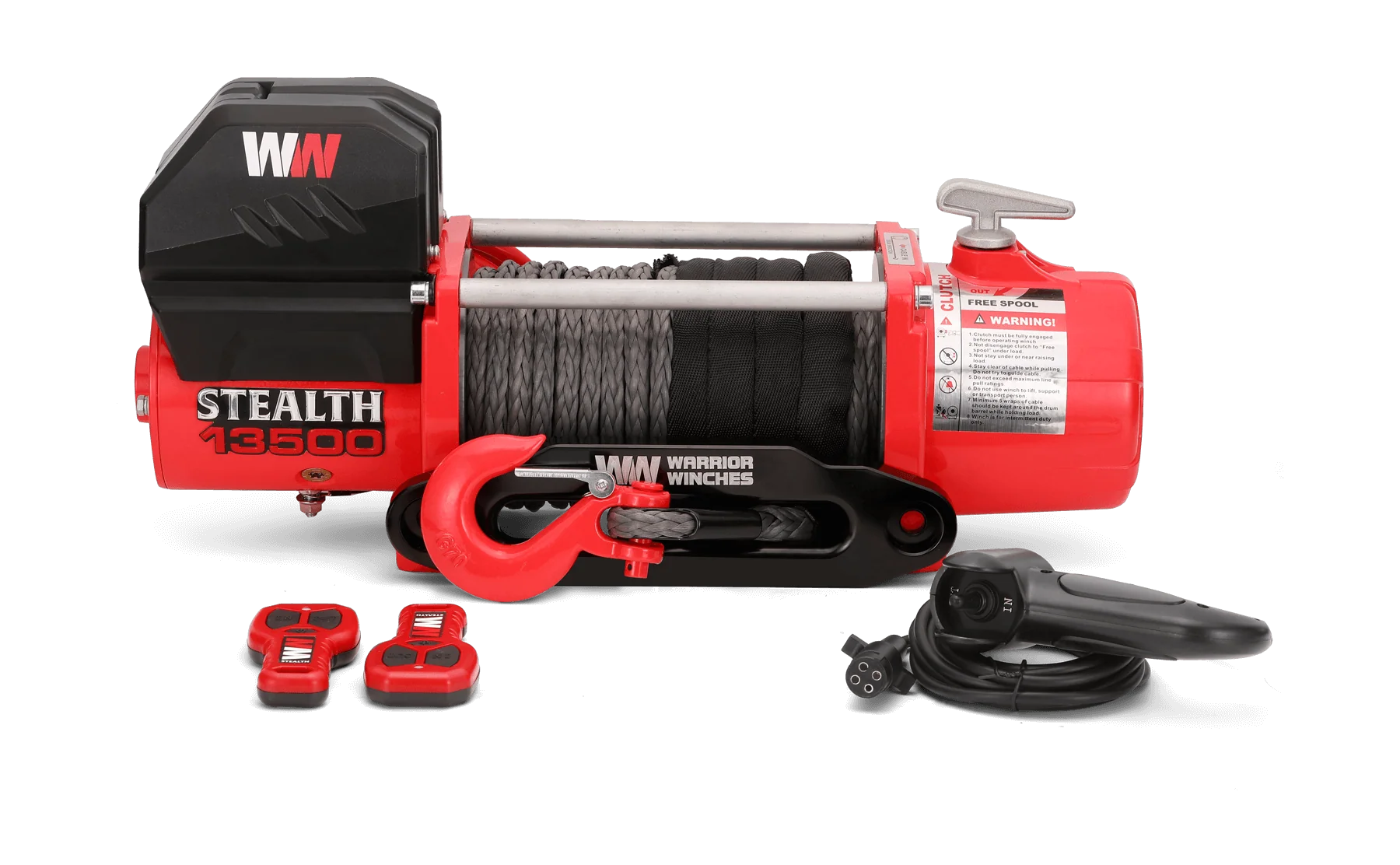 Stealth 13,500lb 12v Electric Winch - Synthetic Rope - Image 4