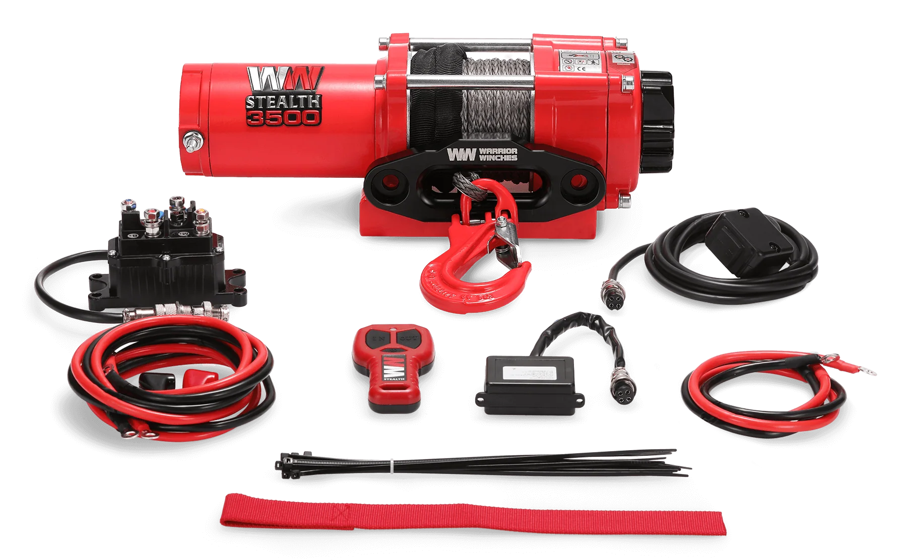 Stealth 3,500lb 12v Electric Winch - Synthetic Rope - Image 4