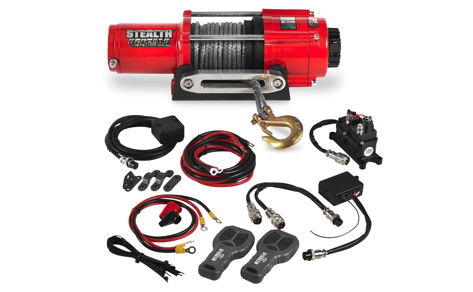 Stealth 4,500lb 12v Electric Winch - Synthetic Rope - Image 4