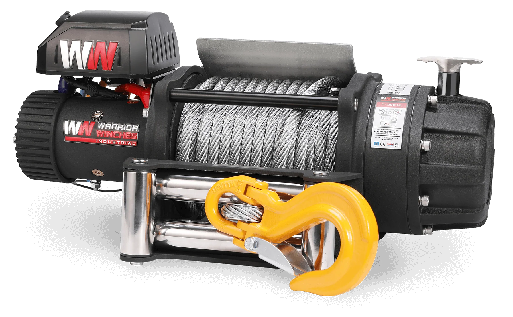 T1000 22,000lb Severe Duty 12v Electric Winch - Steel Rope - Image 3