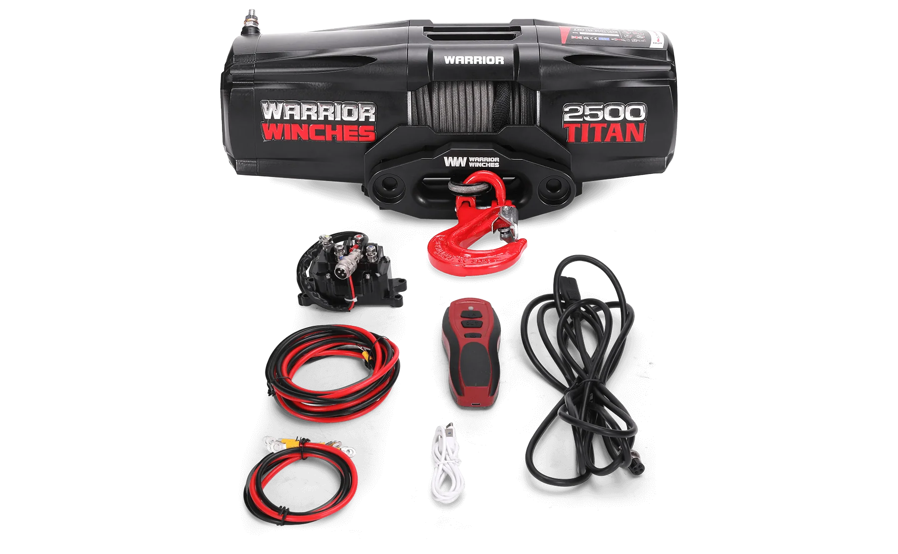 Titan 2,500lb 12v Electric Winch - Synthetic Rope - Image 4