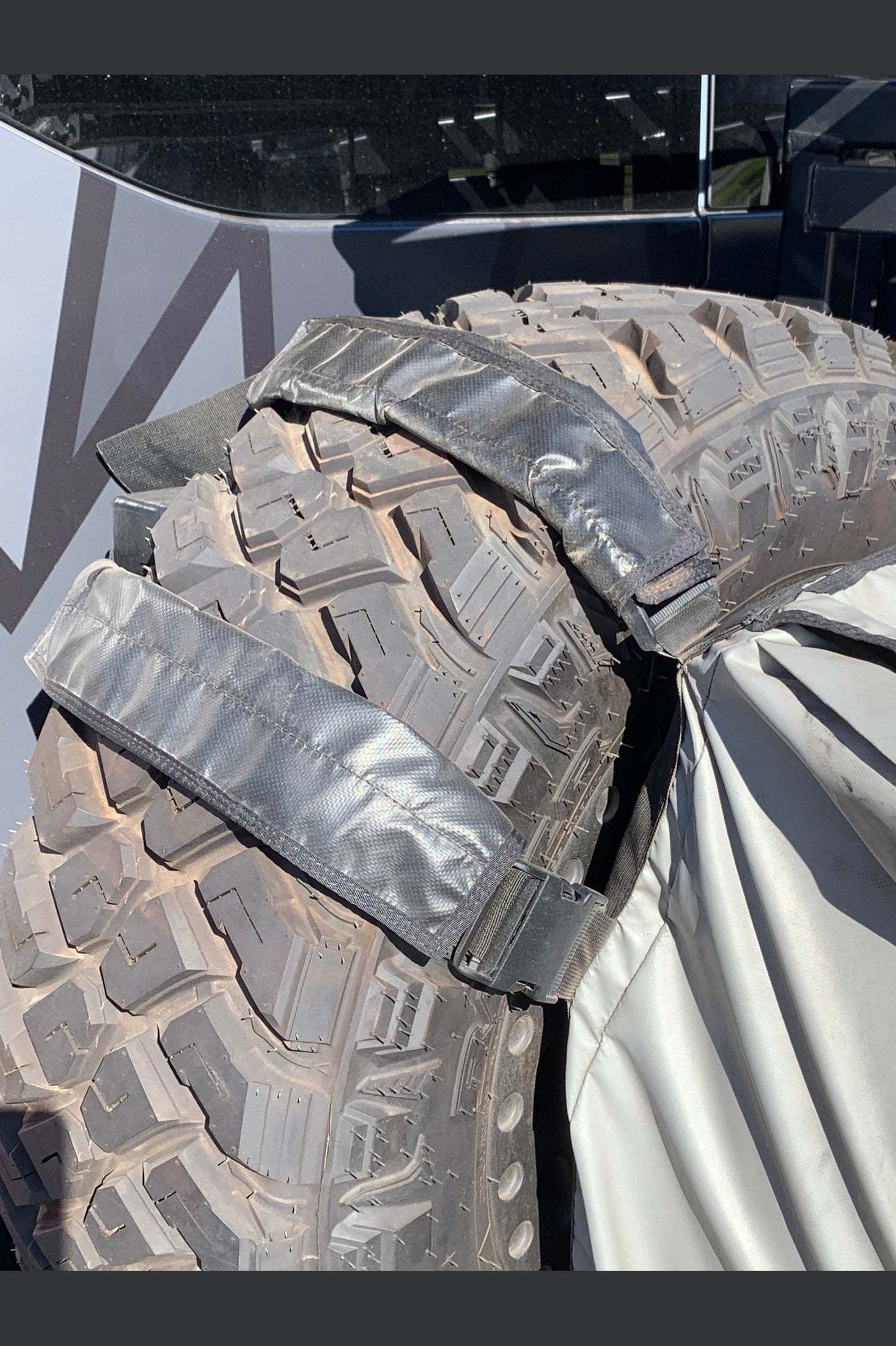 Spare Tire Trash Bag Strap Covers - Vinyl, UV-Resistant, Snug Fit - Image 2