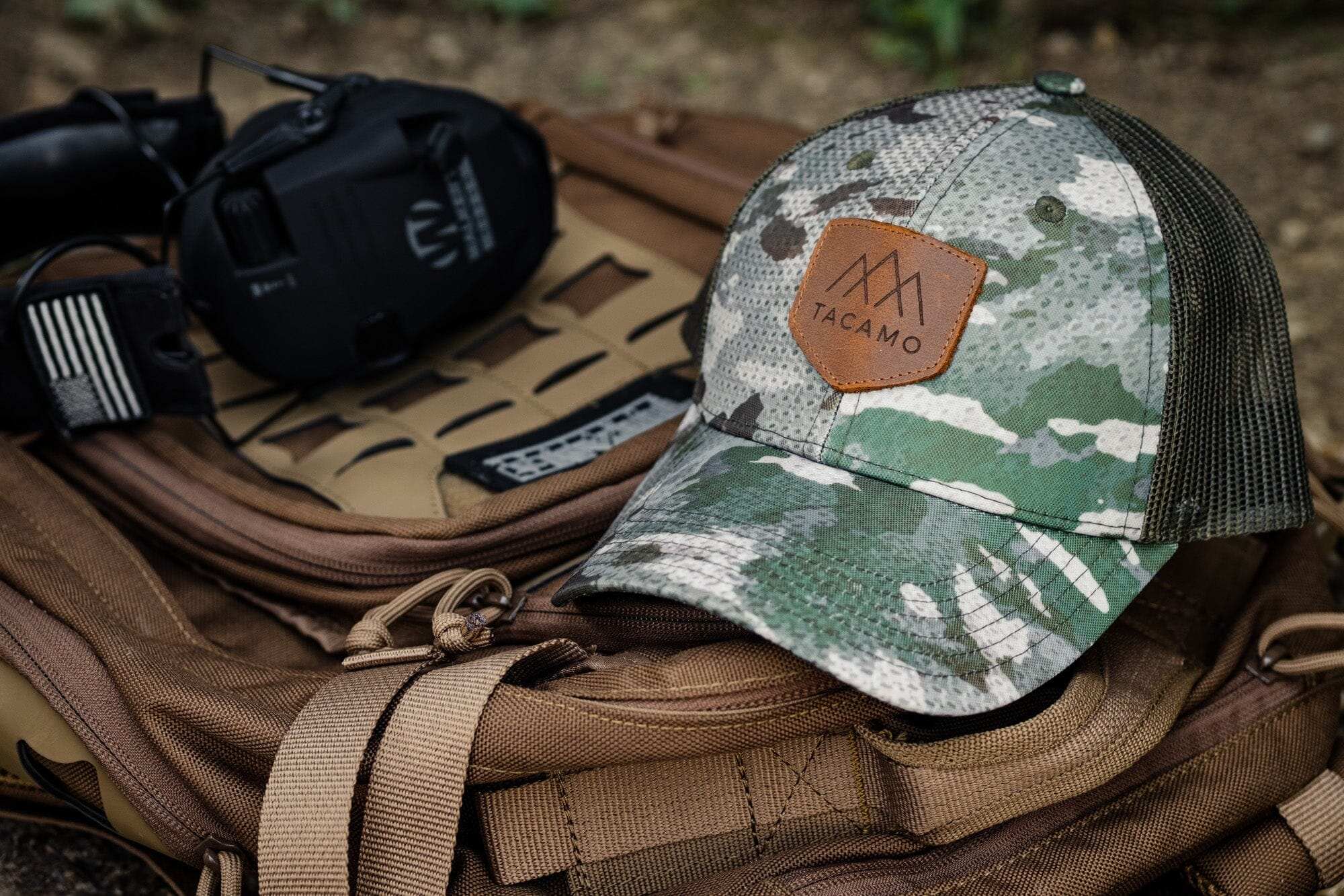 Trucker Hat | Waxed Camo with SHROWD Woodland Pattern By TACAMO - Image 3