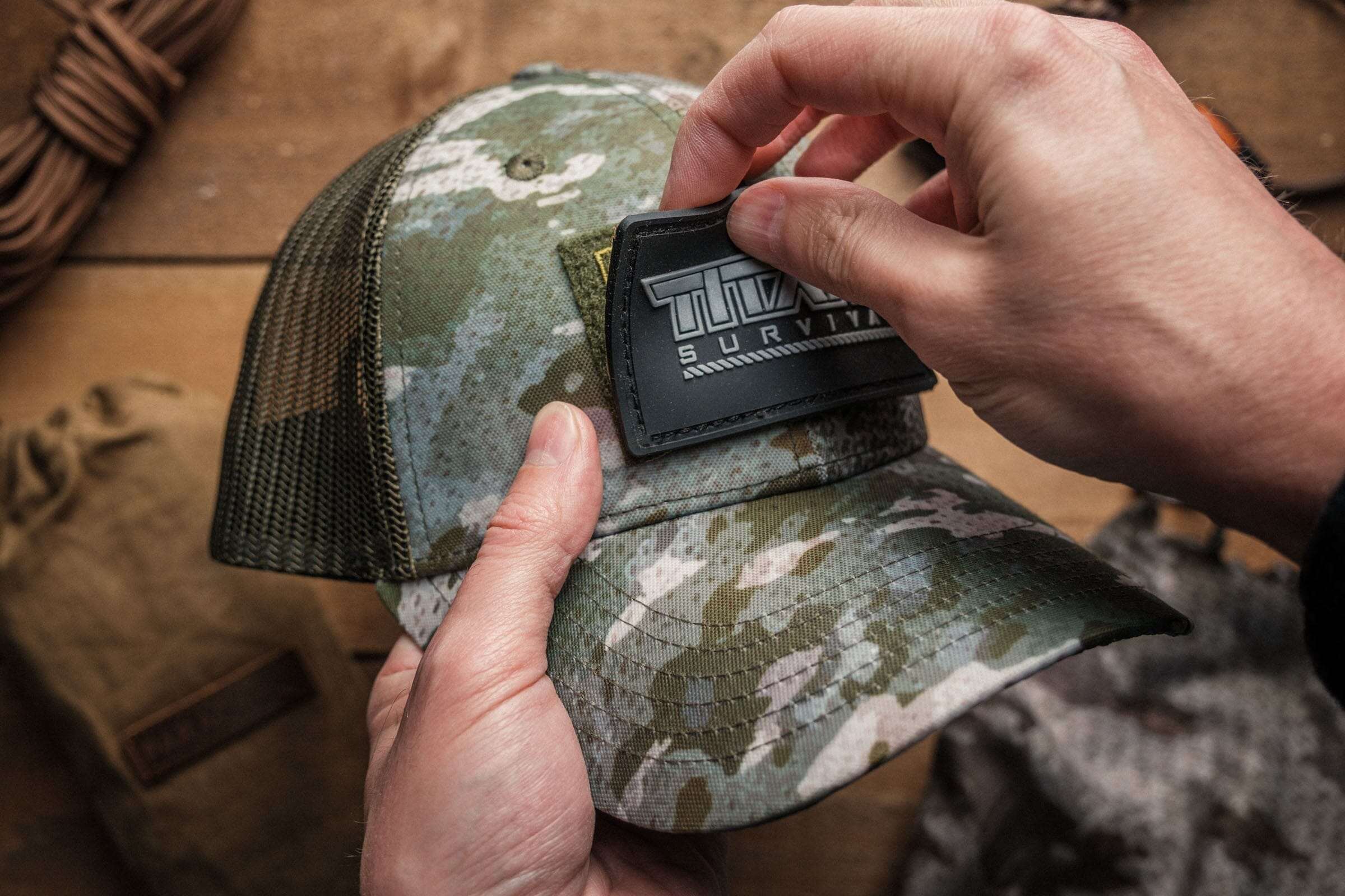 Trucker Hat | Waxed Camo with SHROWD Woodland Pattern By TACAMO - Image 6