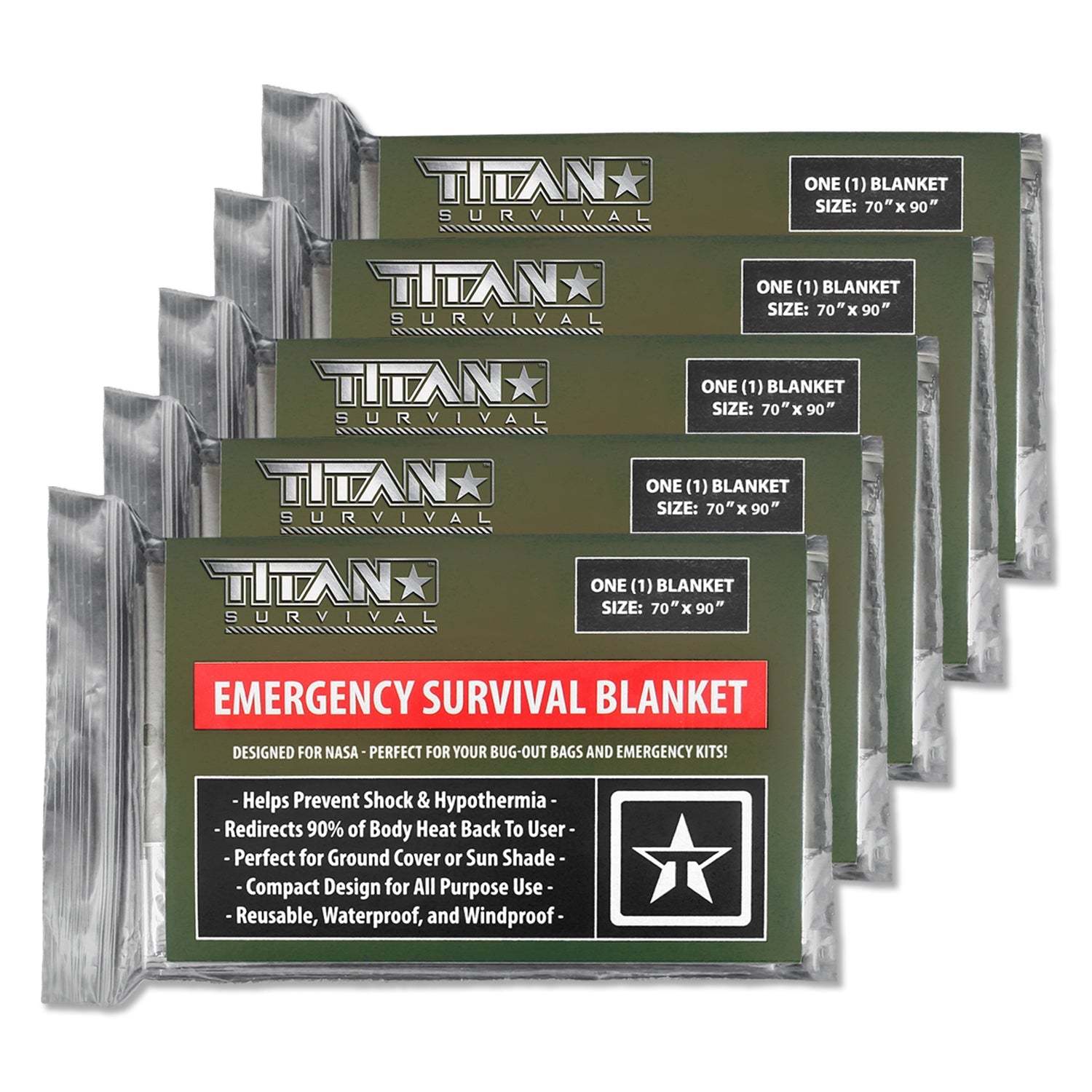 XL Emergency Survival Blankets, 5-Pack - Image 3