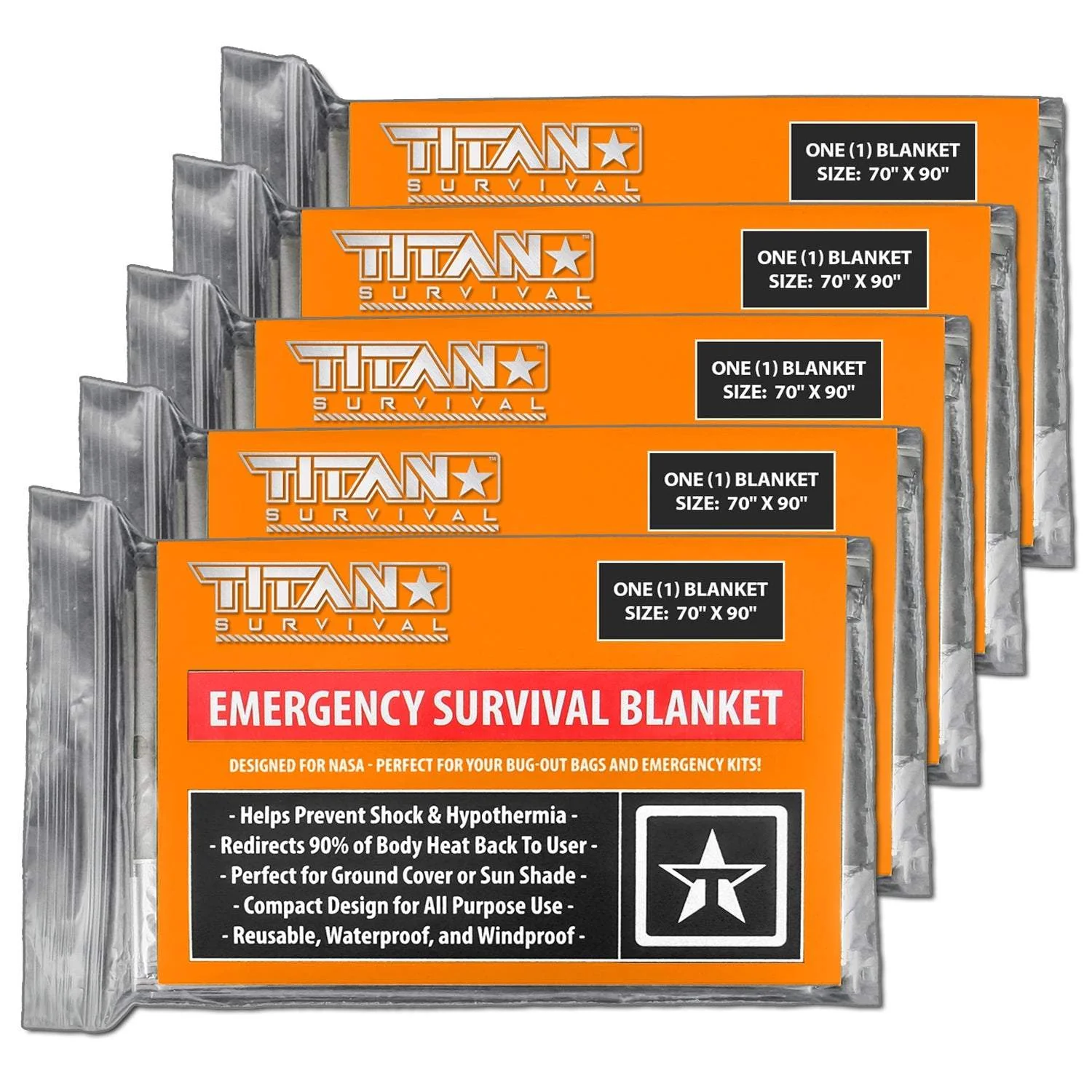 XL Emergency Survival Blankets, 5-Pack - Image 5