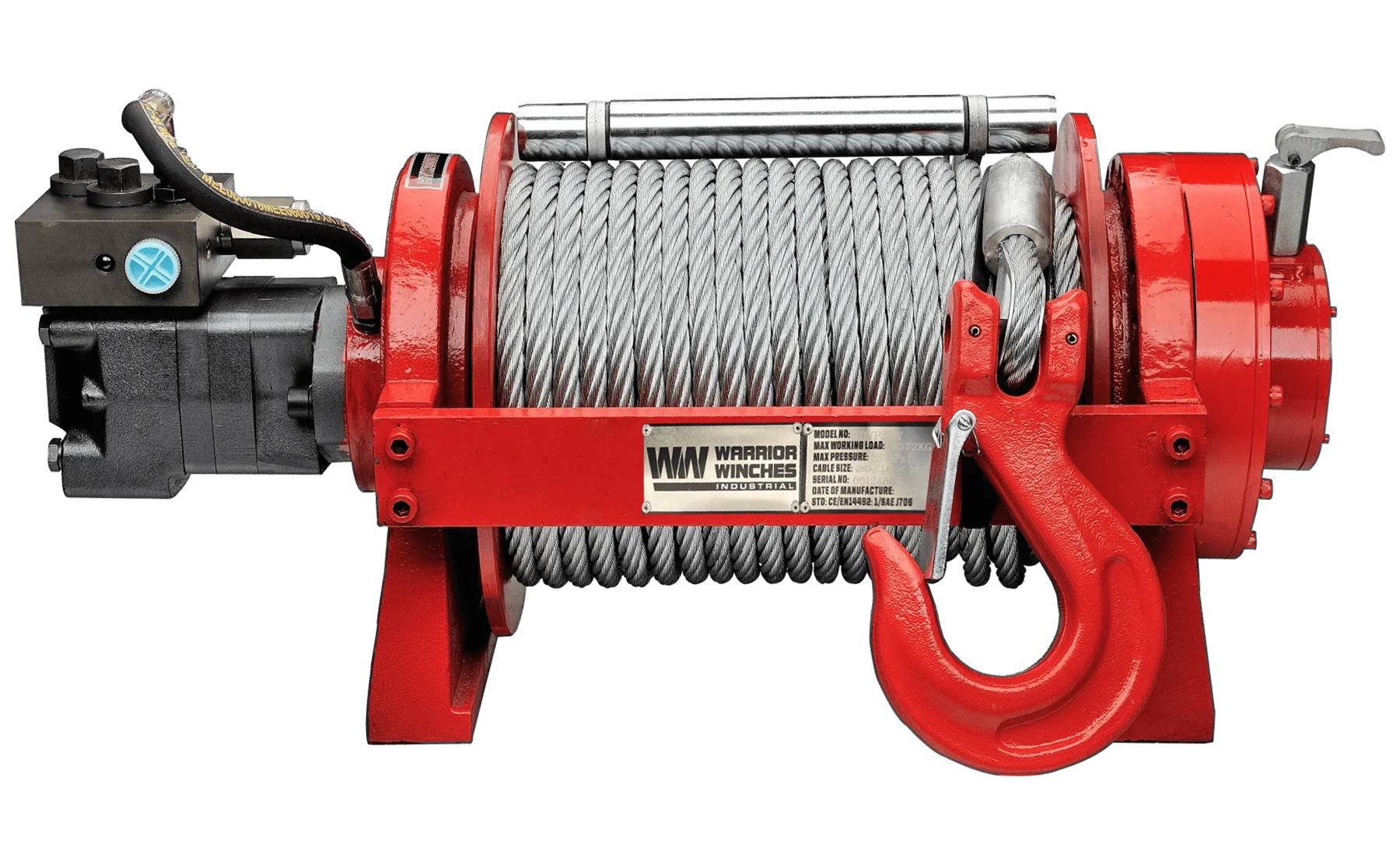 YP9 20,000lb (9 Ton) Skid Steer Hydraulic Winch - Steel Rope - Image 2
